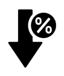 A black arrow pointing down with a percent signAI-generated content may be incorrect.